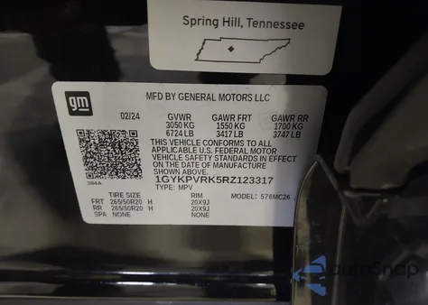 2024 Cadillac Lyriq Sport W/1Sj from USA, damaged, VIN 1GYKPVRK5RZ123317